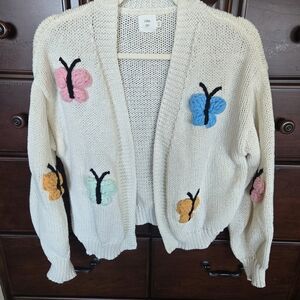 Lona Ivory Butterfly Cardigan Sweater